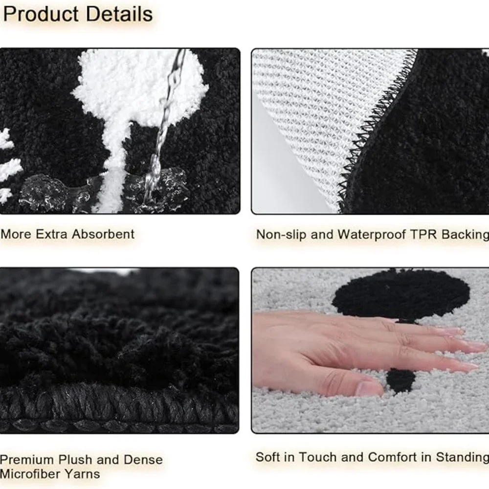 Microfiber Absorbent Bathroom Mat Cat Face NEW
